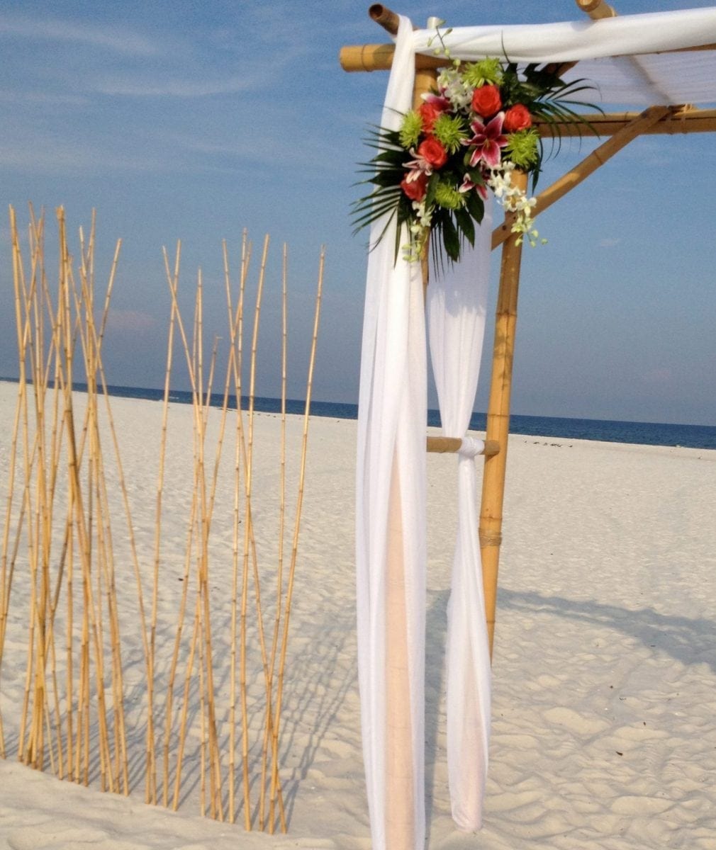 bamboo wedding gazebo on the beach